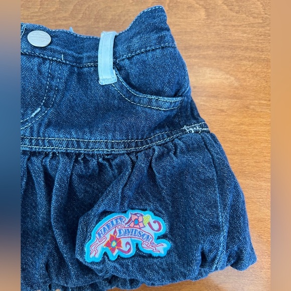 Harley-Davidson Blue Denim Skirt (Skort) with Appliqué Girls Size 18M - Picture 1 of 6